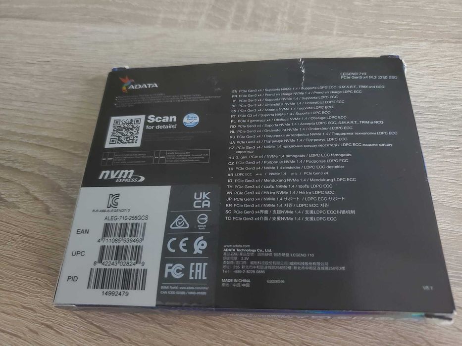 SSD NVMe ADATA Legend 710 256GB PCI Express 3.0 x4 M.2 2280 PC Laptop AMD Intel nou la cutie