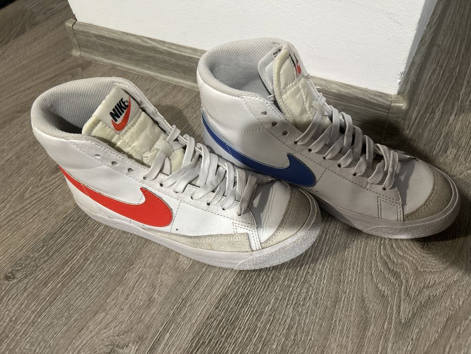 Nike Blazer Red and Blue Swoosh