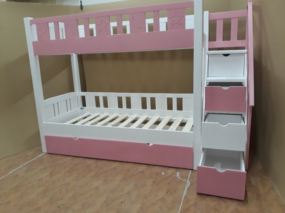 TRANSPORT GRATUIT.Pat etajat-supraetajat din lemn masiv.Cod 2508