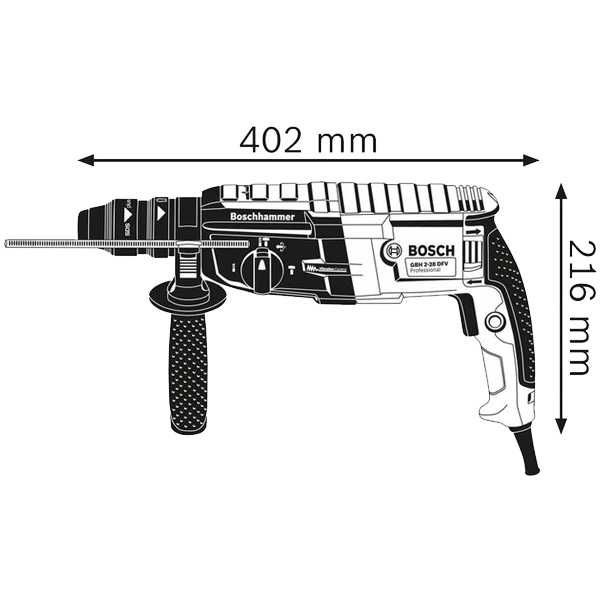 Rotopercutor SDS-Plus Bosch GBH 2-28 F, 880 W, 3.2 J, made in Germany