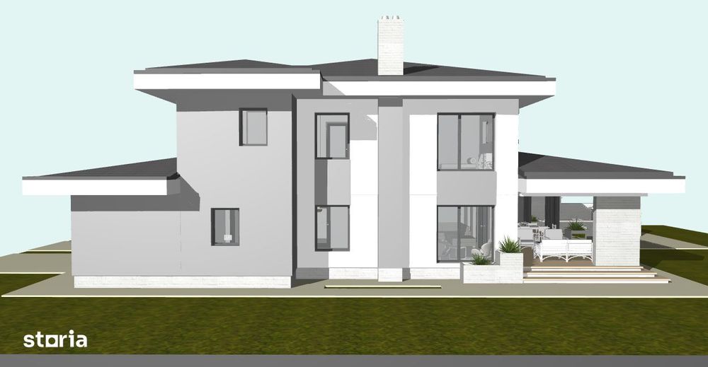 Casă P+1 pe structură metalica  – teren 2.660 mp  - toate utilitatile