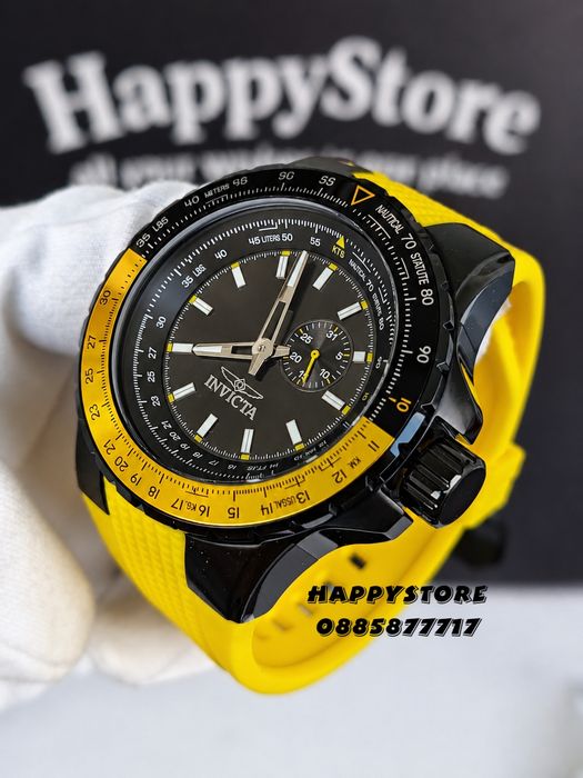 INVICTA Aviator Yellow/Black 50 mm, Инвикта нов мъжки часовник
