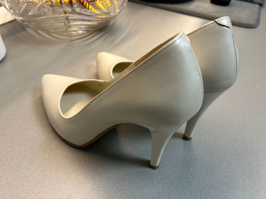 Vand PANTOFI stiletto alb sidef