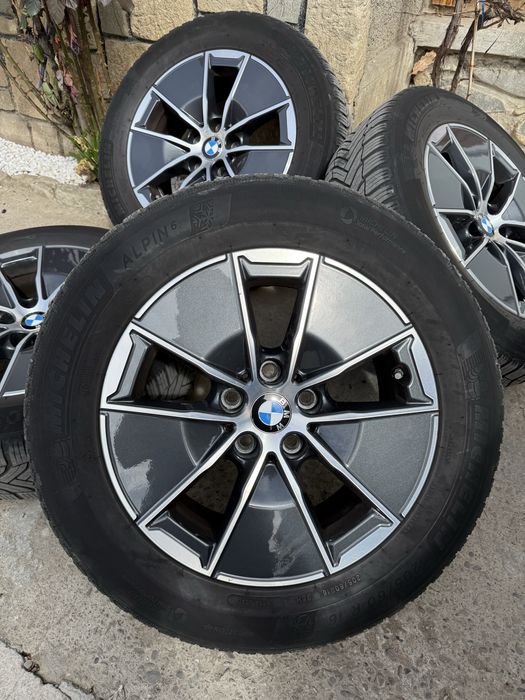 Set jante originale BMW R16 cu anvelope iarna Michelin Alpin 6