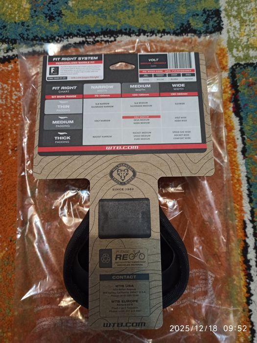 Șa șaua Volt WTB USA, CrMo Medium 265x142 Nouă