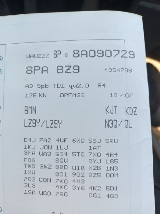 Usa usi audi a3 8p 2004-2010 lz9y