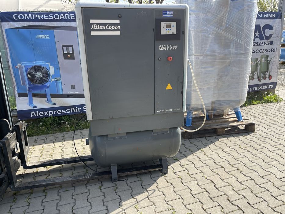 Compresor cu surub Atlas Copco 11kw cu uscator si rezervor aer Nou
