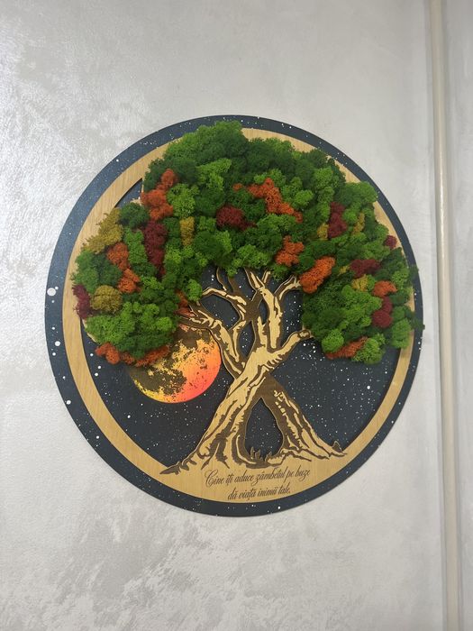 Tablou cu licheni personalizat 60cm diametru