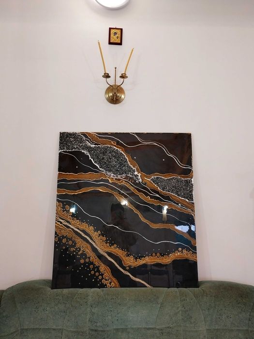 Flux de aur- Tablou din rasina epoxidica