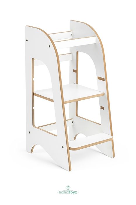 Учебна кула Монтесори бял МДФ