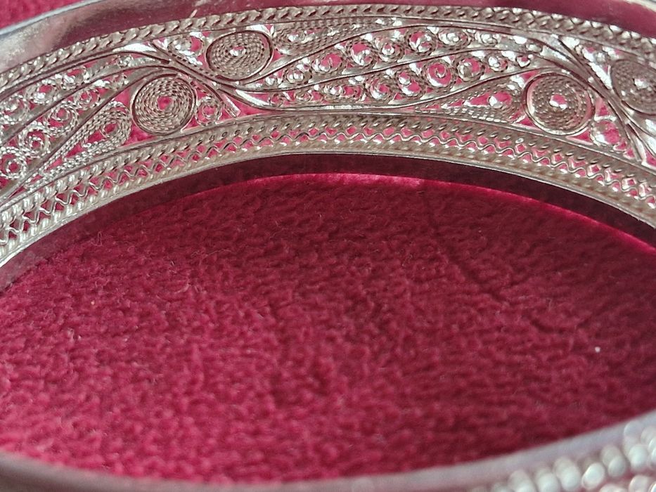 Уникална сребърна гривна филигран 37гр.-100годишна