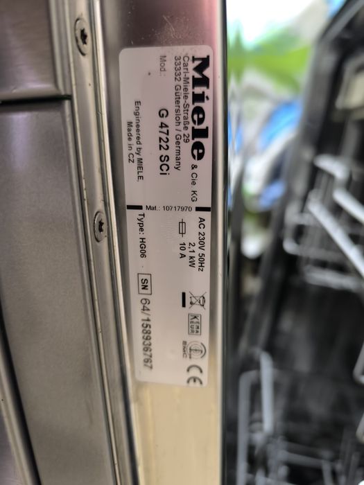 Съдомиялна Miele G 4722 SCI - на 45см. Иноксова за вграждане.