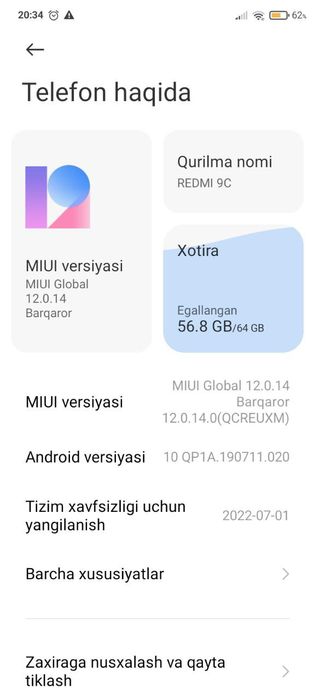 Redmi 9c telefoni sotiladi