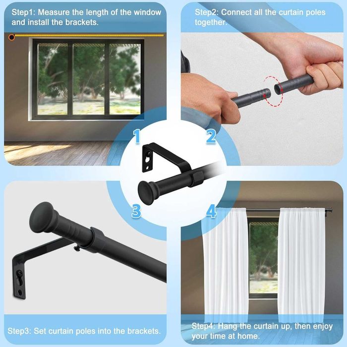 INFLATION Корнизи за външни пердета 76 до 116 см - диаметър 1,6 см