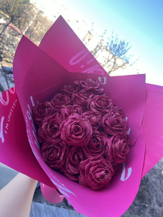 Ръчно направени букети и ръчно направени розички