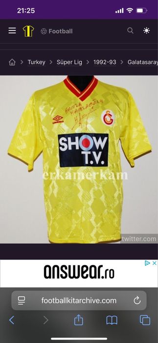 Tricou Galatasaray Hakan Sukur de colectie