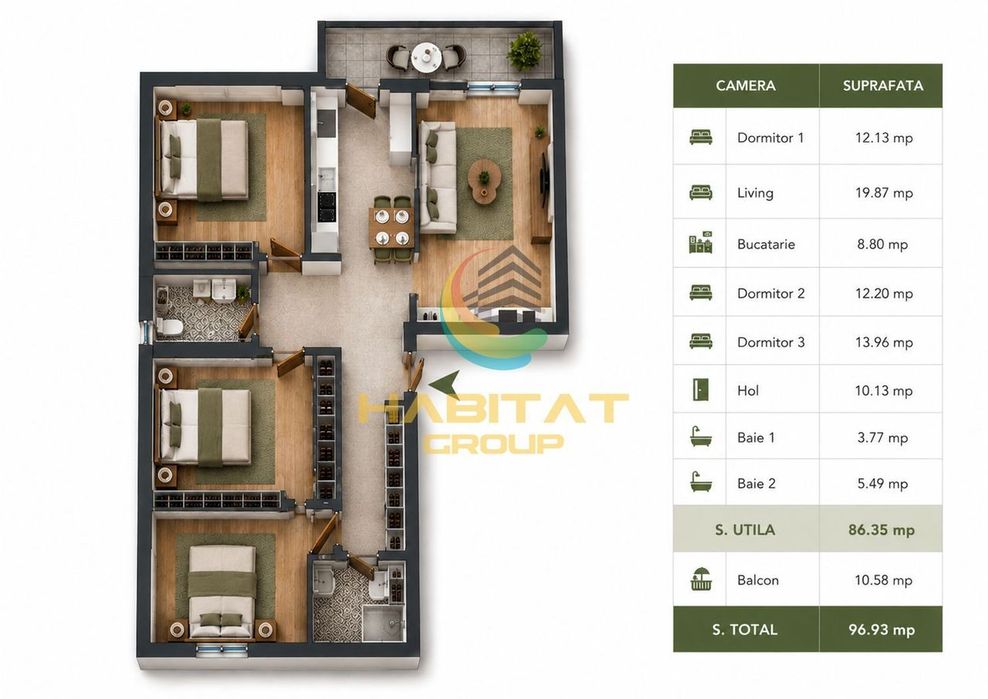 Apartament 4 camere - Premium - Pallady