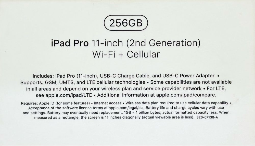 iPad Pro 11 - 256 GB Wi-Fi + Cellular