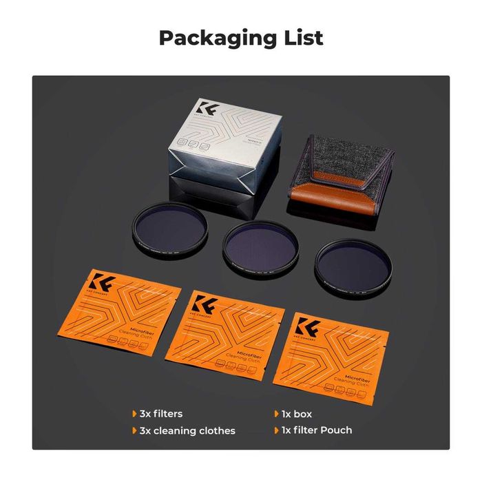 K&F Concept Комплект от 3 звездни филтъра Star 4 6 8