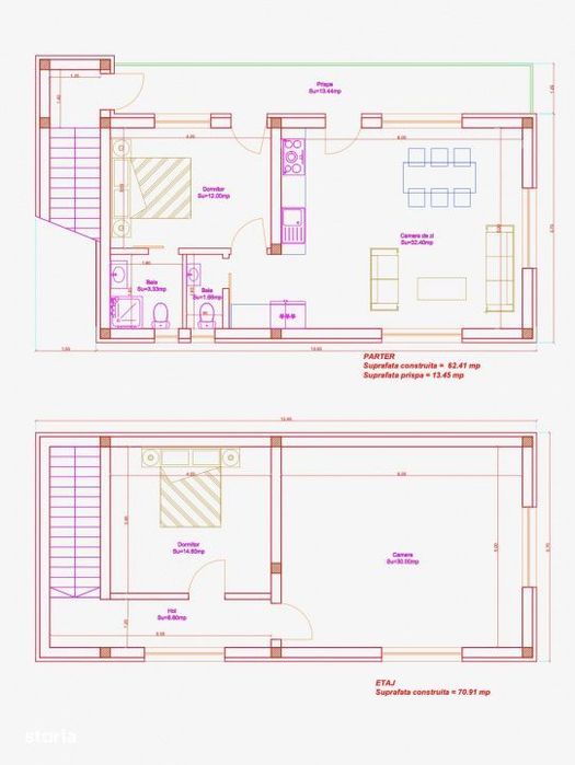 Teren in sat, cu fundatie casa P+1, vedere larga, langa rau