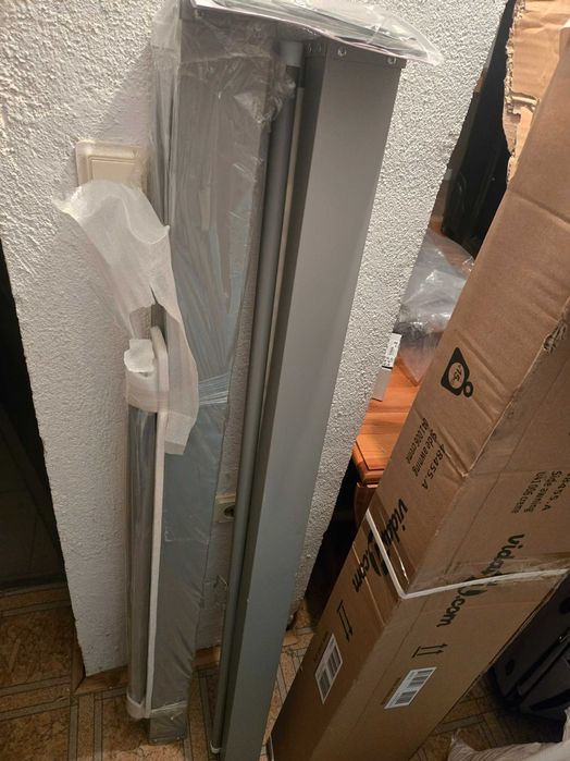 НОВА Прибираща се странична тента vidaXL, кремава, 140x600 см