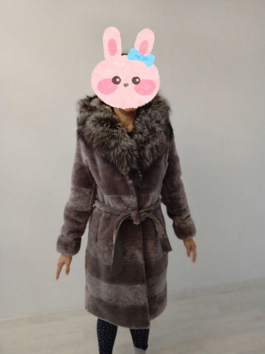 Шуба мутон и чернобурка р. 46