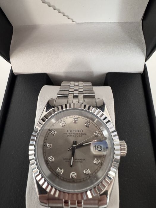 ceas seiko mod DateJust Silver Diamond Dial Automatic