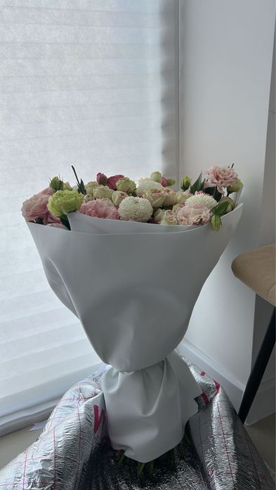 Большой нежный букет в розовых оттенках