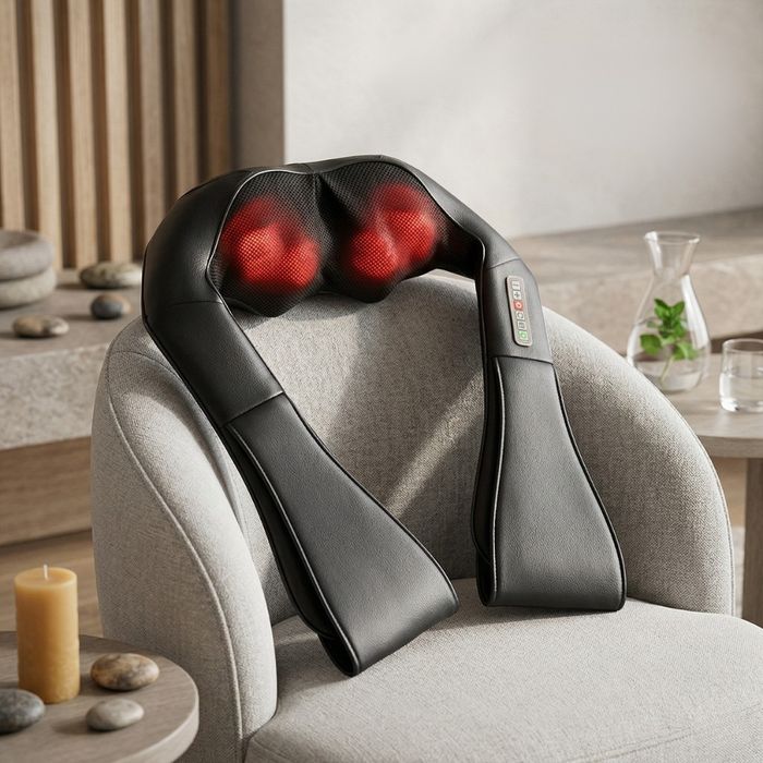 Безжичен 4D шиацу масажор с инфрачервено затопляне