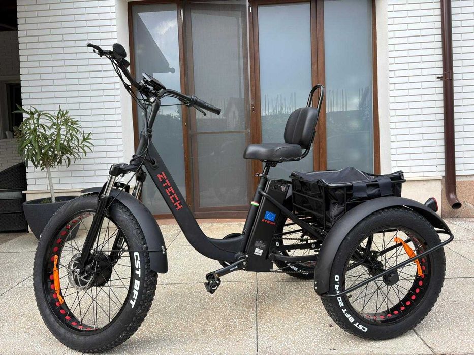 Tricicletă electrică cargo Z-Tech, roți Fat 20x4.0, ideală pentru transport și deplasări urbane
