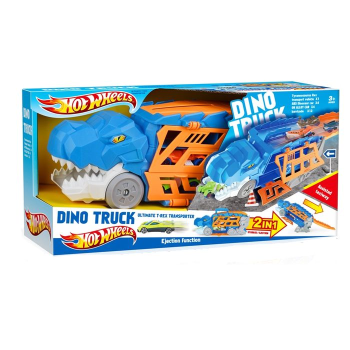 Дино камион и 3 метални коли - 2 в 1 Hot wheels