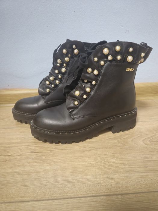 Черни кожени боти lio jo