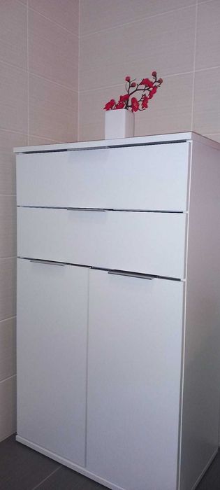 Comoda MDF baie Livarno Lidl 33 x 58 x 90 cm conform imagini 2 sertare 2 usi 1 polita