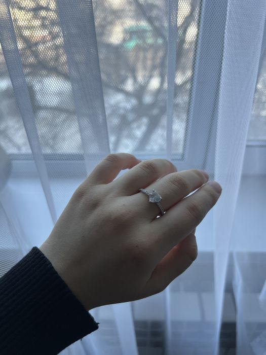 Кольцо серебренное в форме сердца