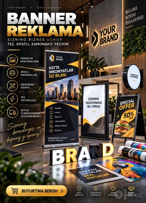 Reklama | Uf pechat| Uf Dtf| Baner| Orokal| DTF nakleyka| Stiker| Vizi