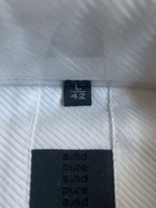 Мъжка риза бяла с дълги ръкави нова