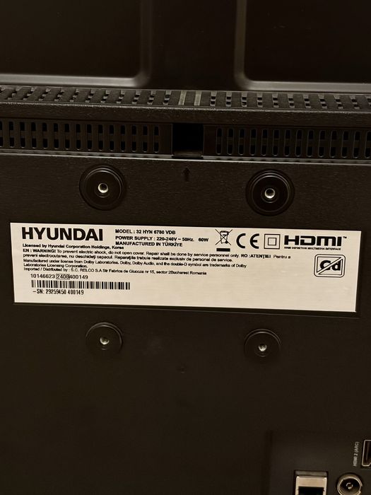 Televizor Smart Hyundai 32” / 80 cm - ca nou