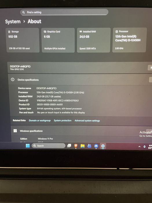 MSI GF63 Thin Гейминг лаптоп
