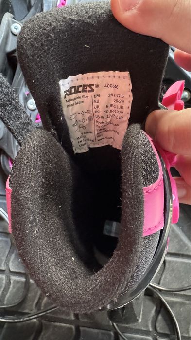 Role copii Roces Jokey 3 Girl Black/Pink Marime 26-29 (165-185 mm)