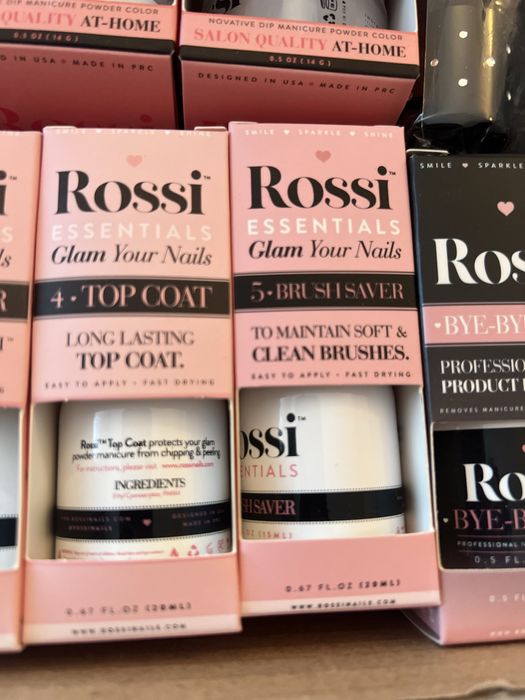 Kit pudra de unghii Rossi nails + remover + 3 culori