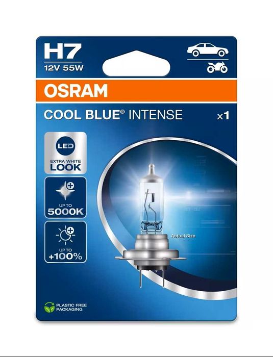 Автомобилни крушки Osram COOL BLUE INTENSE +100% H1/H4/H7/H8/H11/HB3/HB4/HIR2/ксенонови(XENON/HID)