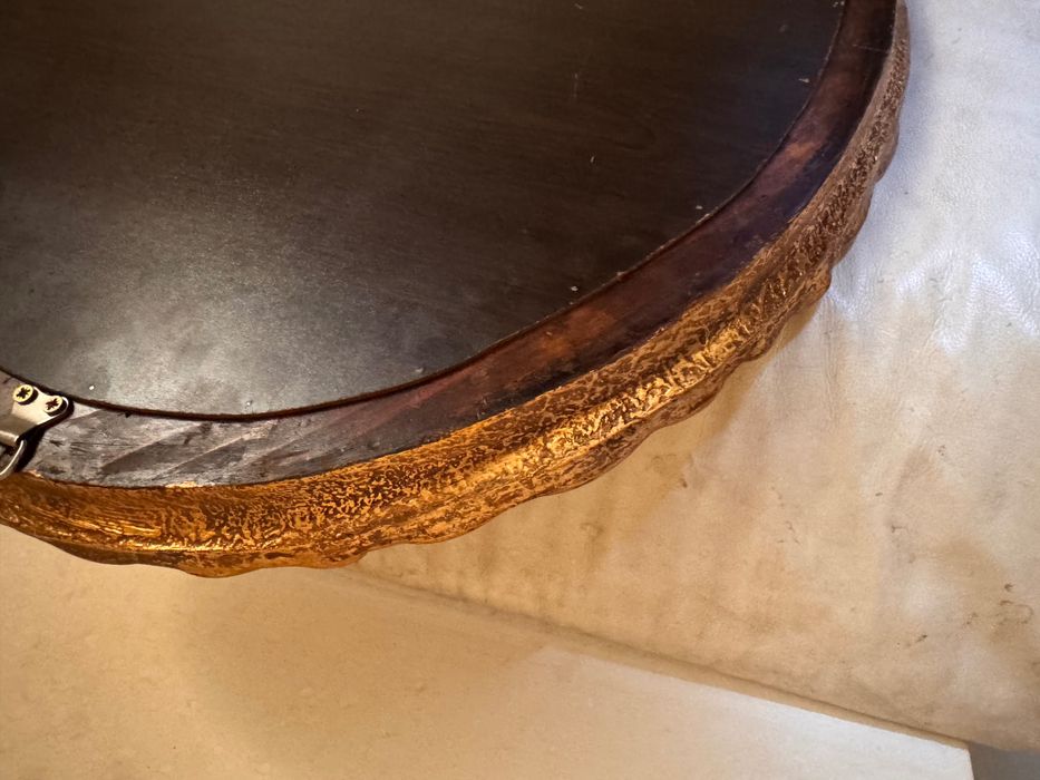 SUPERBE !!!-Set DOUA OGLIZI VENETIENE Stil Baroc Rococo-Vechime Peste 110 ANI cu FOITA de AUR de 24K
