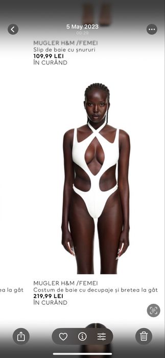 Costum de baie HM x Mugler alb