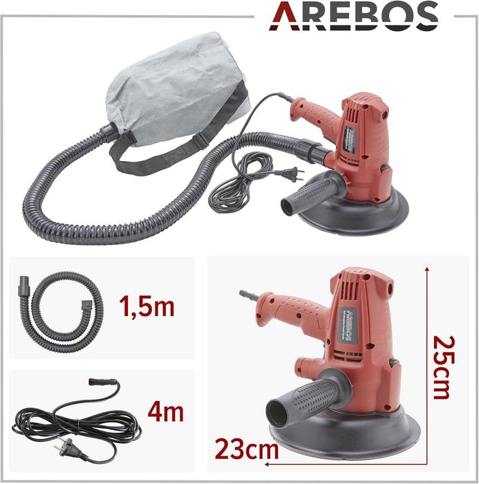Șlefuitor Pereți/Gips-Carton AREBOS 710W - NOU - Auto-Aspirare