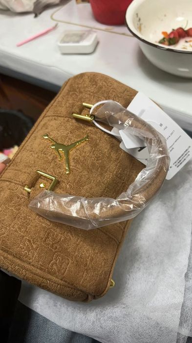 Сумка Air Jordan Suede Monogram Mini Duffle (3L) - Cognac