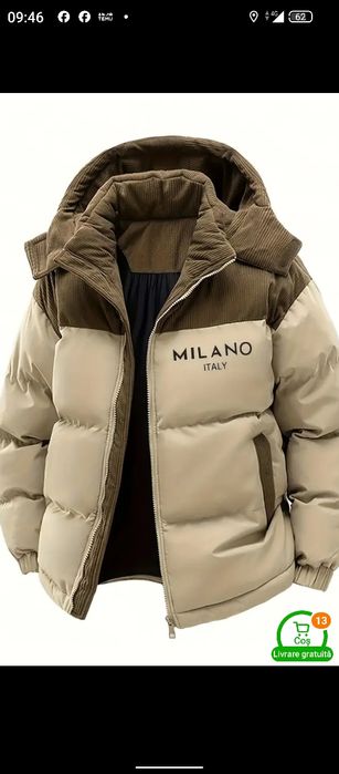 Geacă Milano toamnă iarnă mărime L și  XL