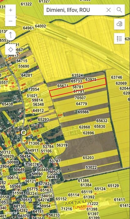 Teren intravilan Tunari–Dimieni, 20.867 mp, ideal investiție