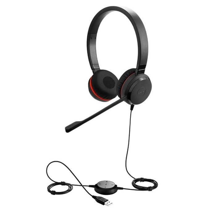 Слушалки Jabra Evolve 20 MS Stereo USB - микрофон, USB, Mute функция