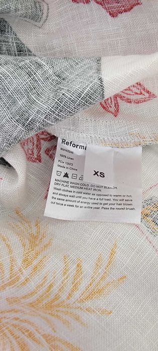 Ленена мини рокля от САЩ, Марка: Reformation; Размер: XS