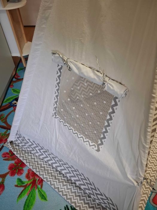 Ръчно изработена детска палатка Типи от памук + подарък възглавници